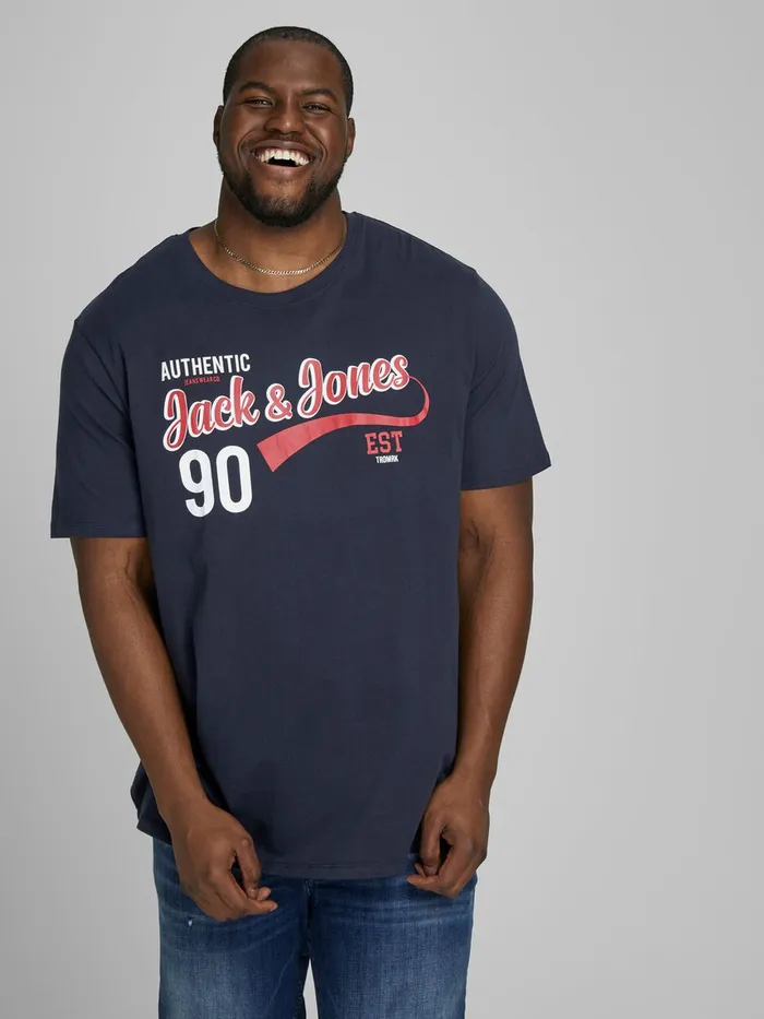 Tshirts JACK and JONES Mens LOGO PLUS SIZE TSHIRT Blue Navy Blazer Near Me