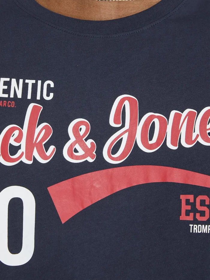 Tshirts JACK and JONES Mens LOGO PLUS SIZE TSHIRT Blue Navy Blazer Near Me