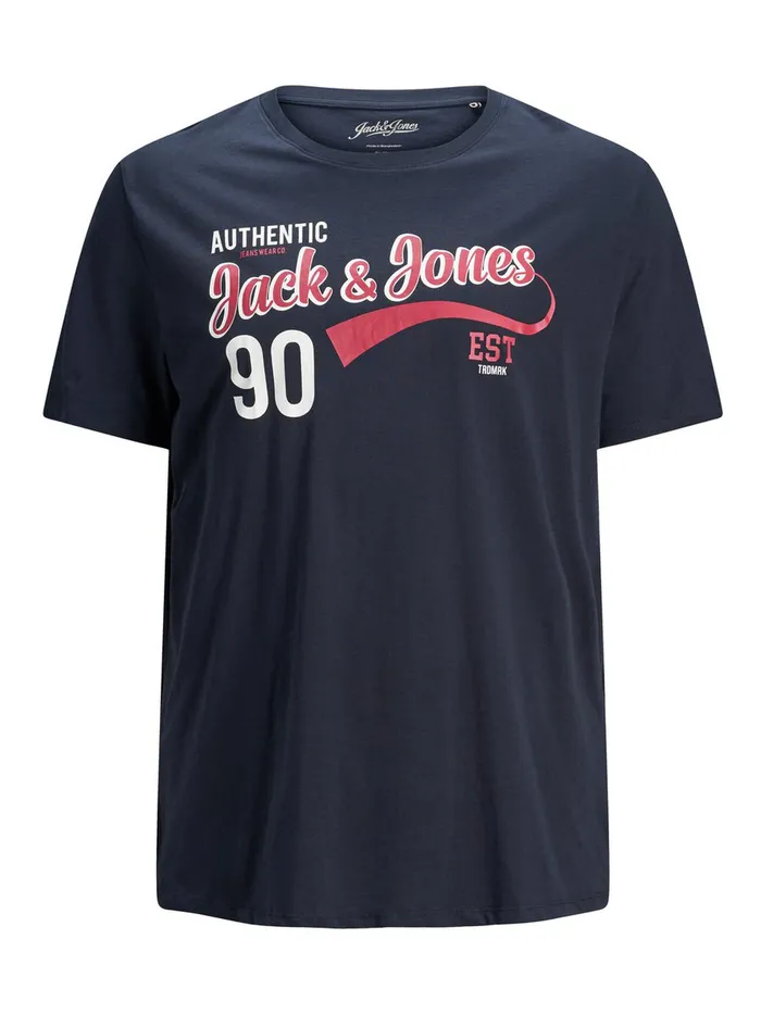 Tshirts JACK and JONES Mens LOGO PLUS SIZE TSHIRT Blue Navy Blazer Near Me