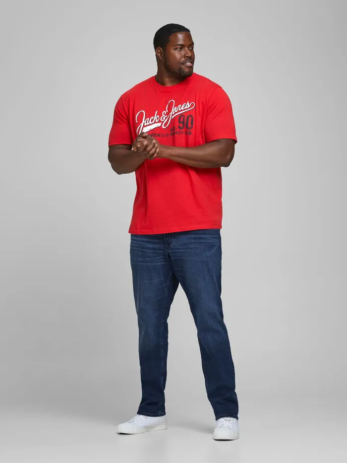 Tshirts JACK and JONES Mens LOGO PLUS SIZE TSHIRT Red True Red Online