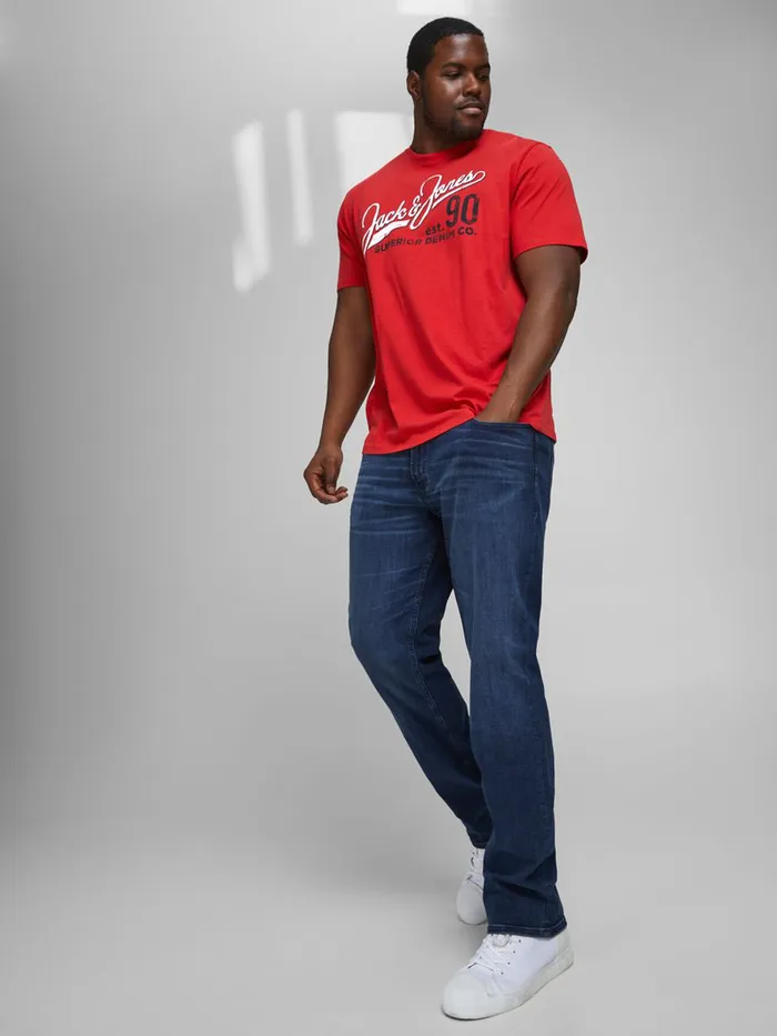 Tshirts JACK and JONES Mens LOGO PLUS SIZE TSHIRT Red True Red Online