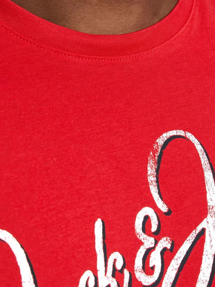 Tshirts JACK and JONES Mens LOGO PLUS SIZE TSHIRT Red True Red Online