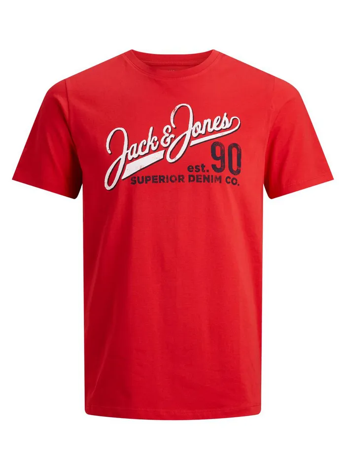 Tshirts JACK and JONES Mens LOGO PLUS SIZE TSHIRT Red True Red Online
