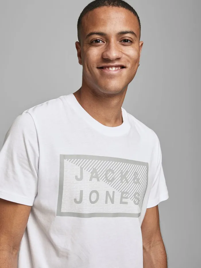 Tshirts JACK and JONES Mens ORGANIC COTTON TSHIRT White White Near Me