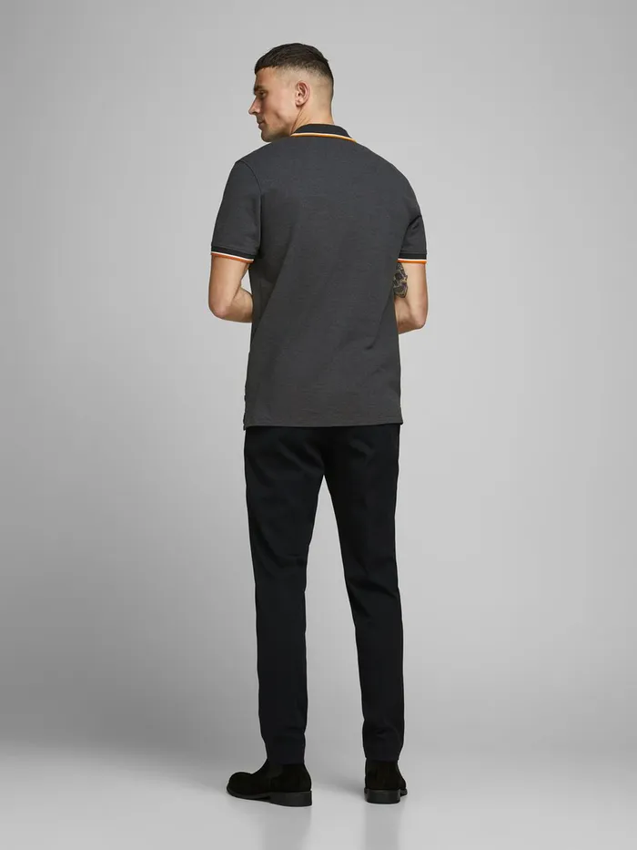 Tshirts JACK and JONES Mens PIQUE POLO SHIRT Grey Caviar For Sale