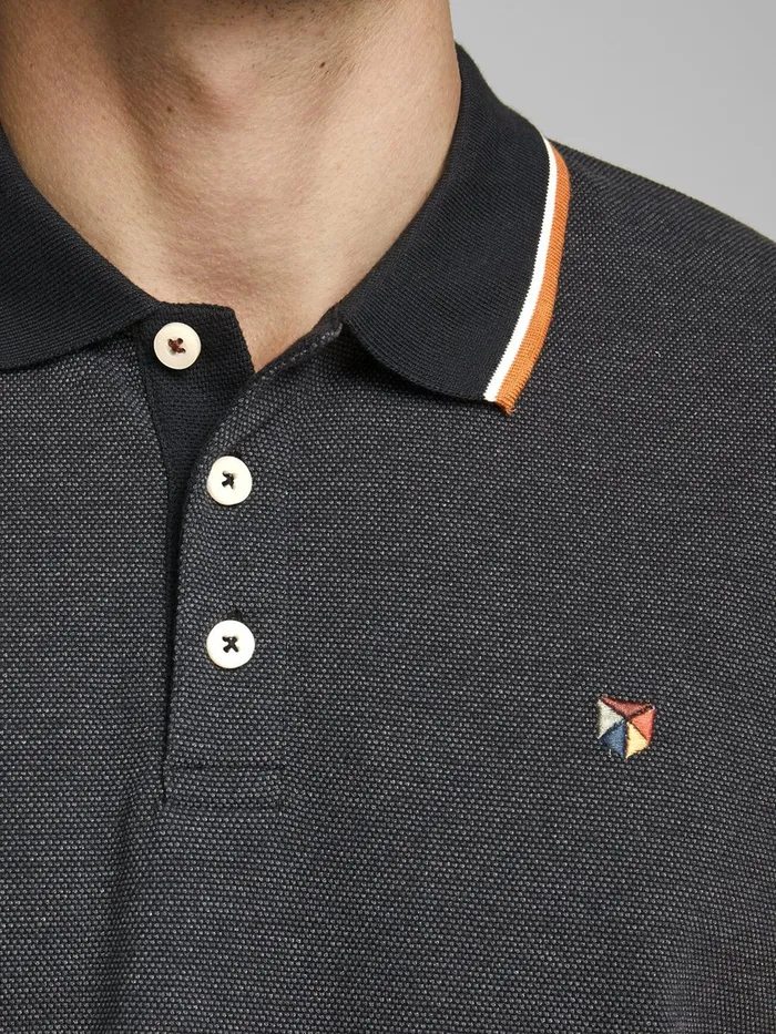 Tshirts JACK and JONES Mens PIQUE POLO SHIRT Grey Caviar For Sale