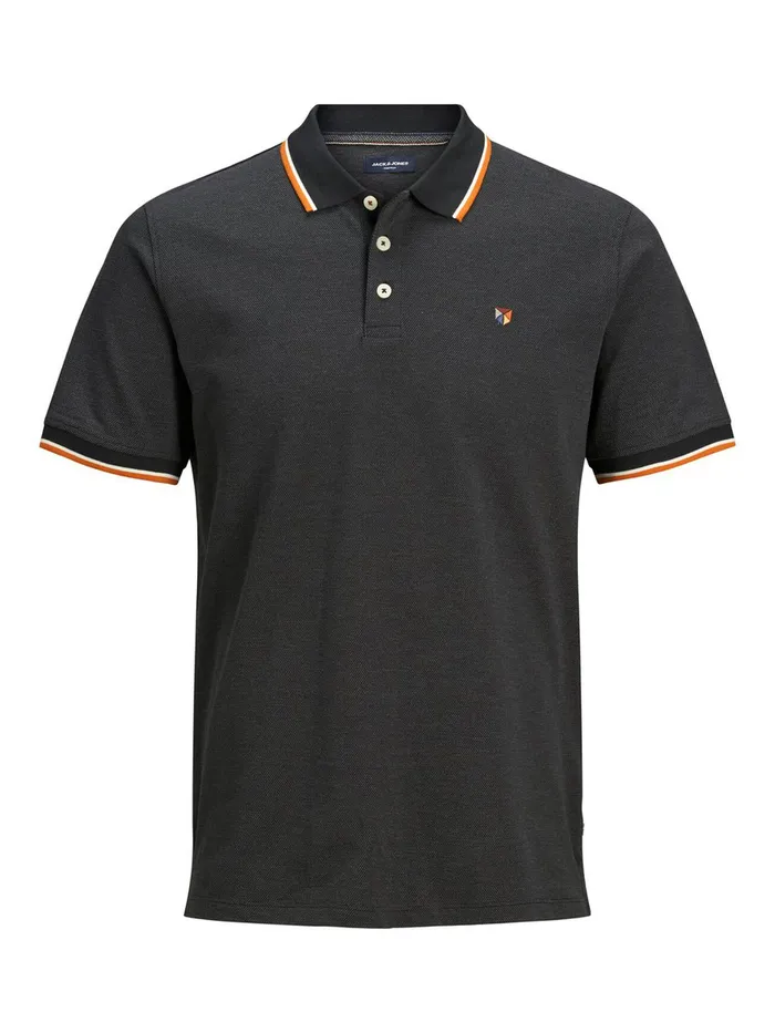 Tshirts JACK and JONES Mens PIQUE POLO SHIRT Grey Caviar For Sale