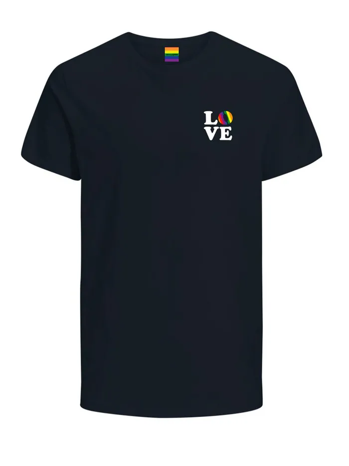 Tshirts JACK and JONES Mens PRIDE TSHIRT Blue Navy Blazer Gift for Friend