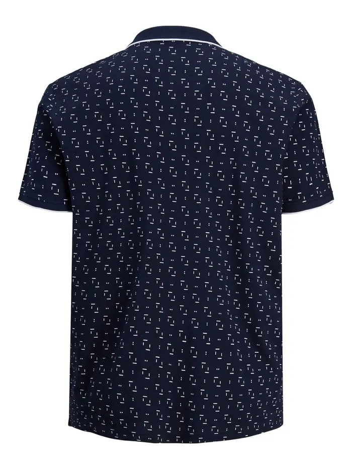 Tshirts JACK and JONES Mens PRINTED PIQUE PLUS SIZE POLO Blue Navy Blazer Gift 4 You