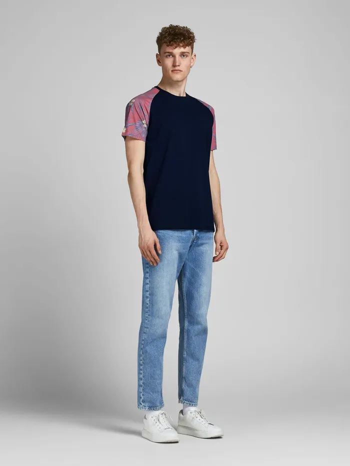 Tshirts JACK and JONES Mens RAGLAN TSHIRT Blue Navy Blazer Gift for Friend