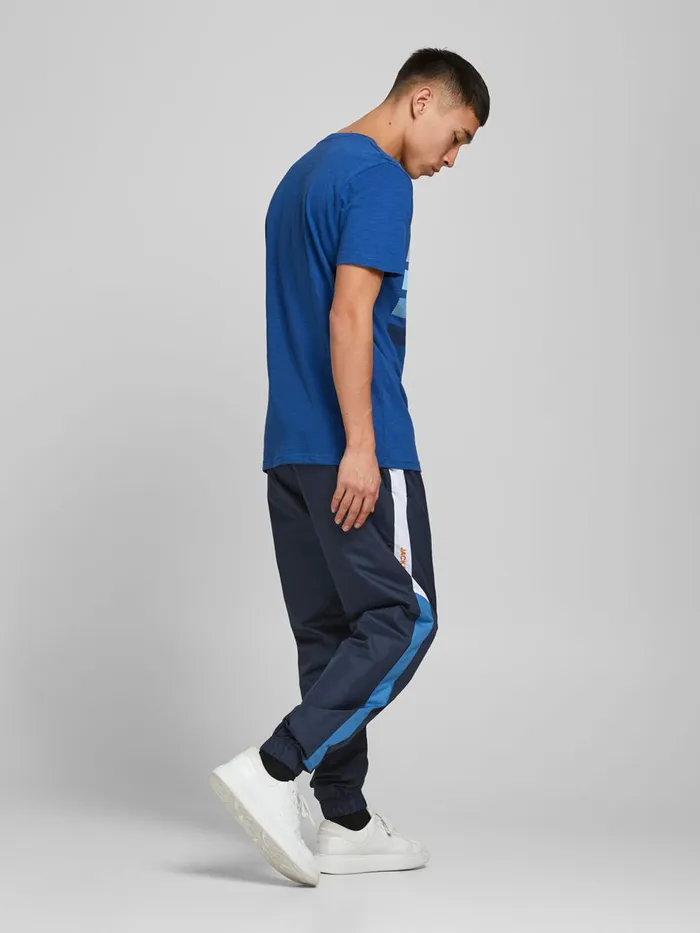 Tshirts JACK and JONES Mens REGULAR FIT LOGO GRAPHIC TSHIRT Blue Galaxy Blue Near Me