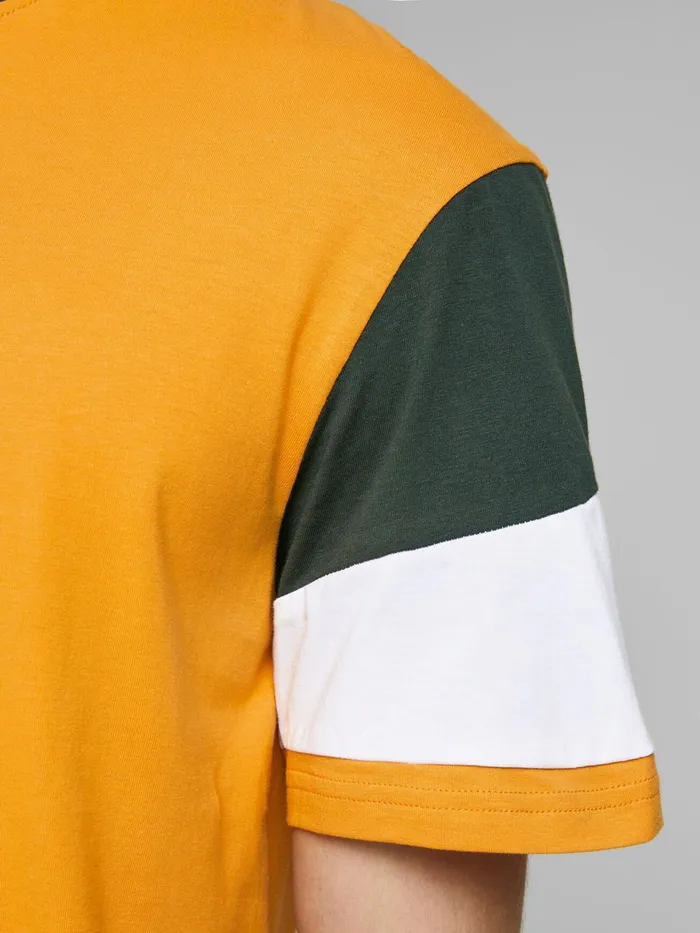 Tshirts JACK and JONES Mens SMALL LOGO TSHIRT Yellow Golden Orange Near Me