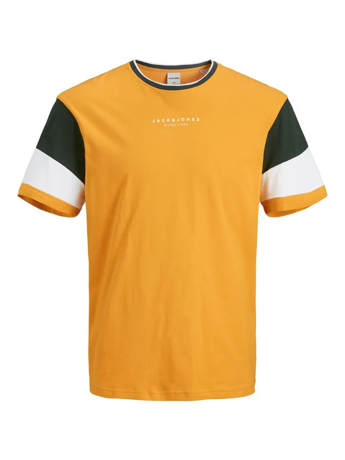 Tshirts JACK and JONES Mens SMALL LOGO TSHIRT Yellow Golden Orange Near Me