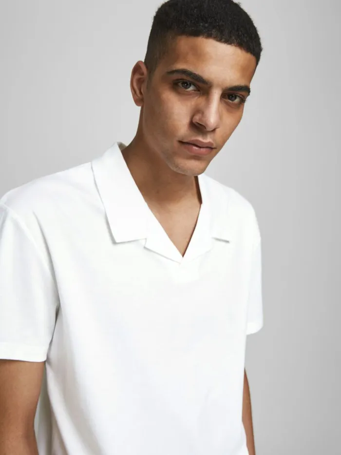 Tshirts JACK and JONES Mens SOLID RESORT POLO SHIRT White White Cheap On Sale