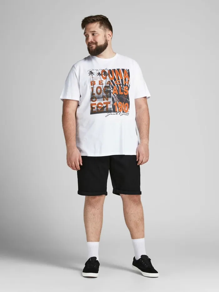 Tshirts JACK and JONES Mens TROPICAL PRINT PLUS SIZE TSHIRT White White Gift Ideas