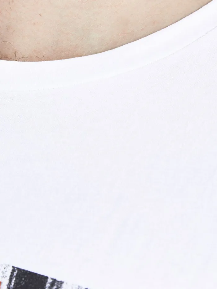 Tshirts JACK and JONES Mens TROPICAL PRINT PLUS SIZE TSHIRT White White Gift Ideas