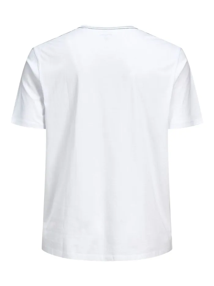 Tshirts JACK and JONES Mens TROPICAL PRINT PLUS SIZE TSHIRT White White Gift Ideas