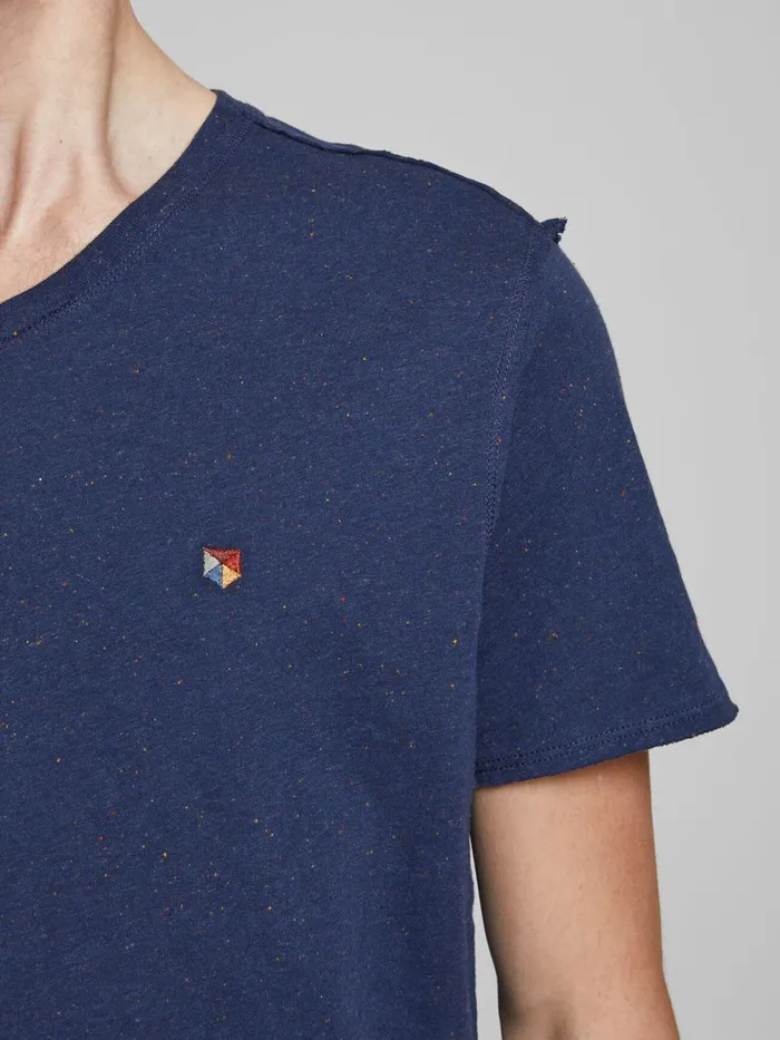 Tshirts JACK and JONES Mens VNECK TSHIRT Blue Dress Blues Casaul