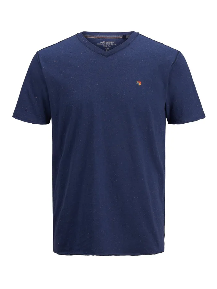 Tshirts JACK and JONES Mens VNECK TSHIRT Blue Dress Blues Casaul