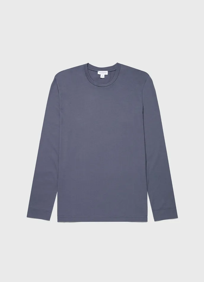 Tshirts ussunspel Men Long Sleeve Riviera Midweight Tshirt Slate Blue