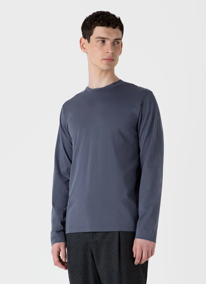 Tshirts ussunspel Men Long Sleeve Riviera Midweight Tshirt Slate Blue Tshirts ussunspel Men Long Sleeve Riviera Midweight Tshirt Slate Blue