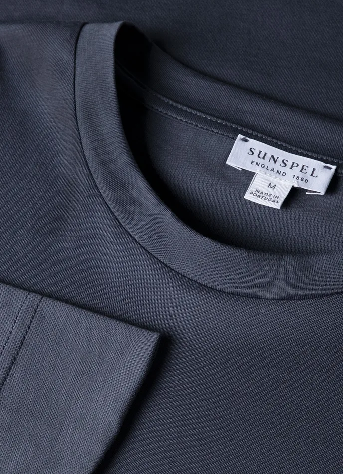 Tshirts ussunspel Men Long Sleeve Riviera Midweight Tshirt Slate Blue Tshirts ussunspel Men Long Sleeve Riviera Midweight Tshirt Slate Blue
