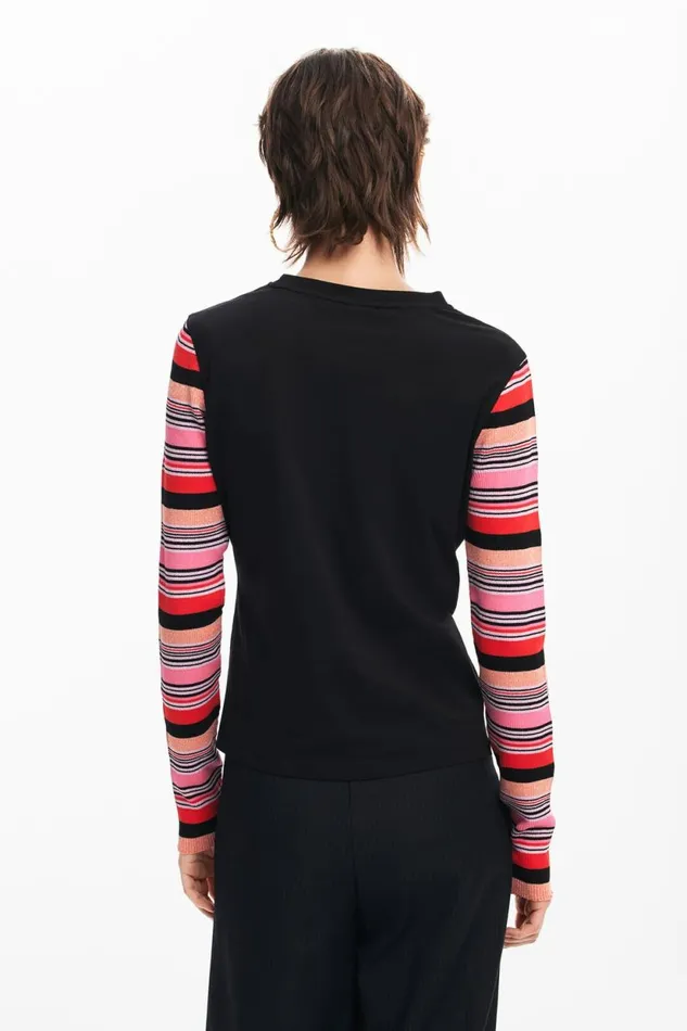 TShirts Women Desigual Long Sleeve Mickey Tshirt Black