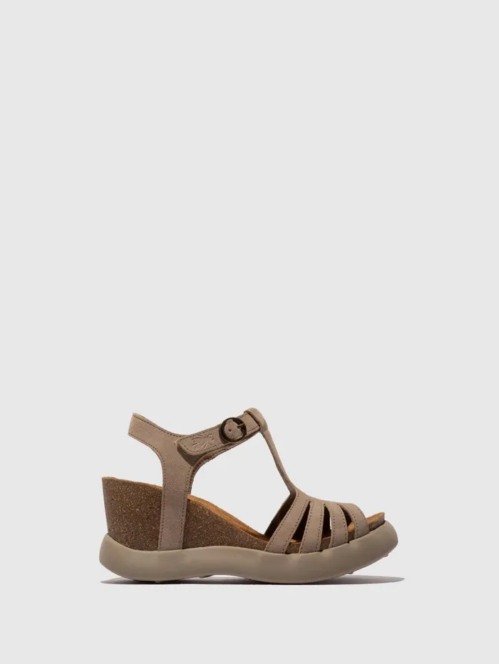 TStrap Sandals GAIT959FLY SUEDE TAUPE Women Fly London Sandals
