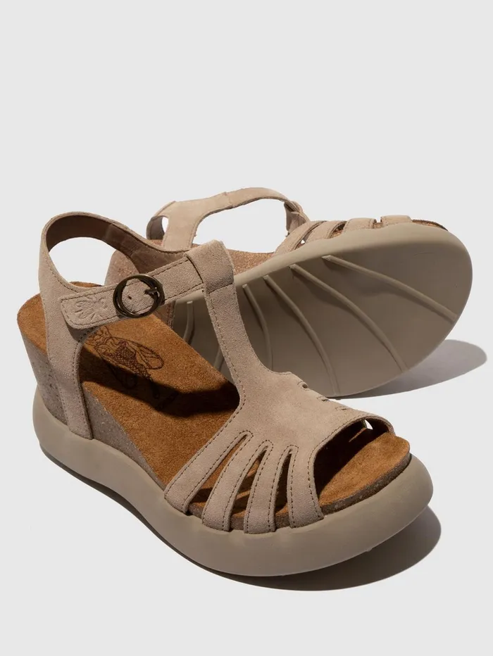 TStrap Sandals GAIT959FLY SUEDE TAUPE Women Fly London Sandals