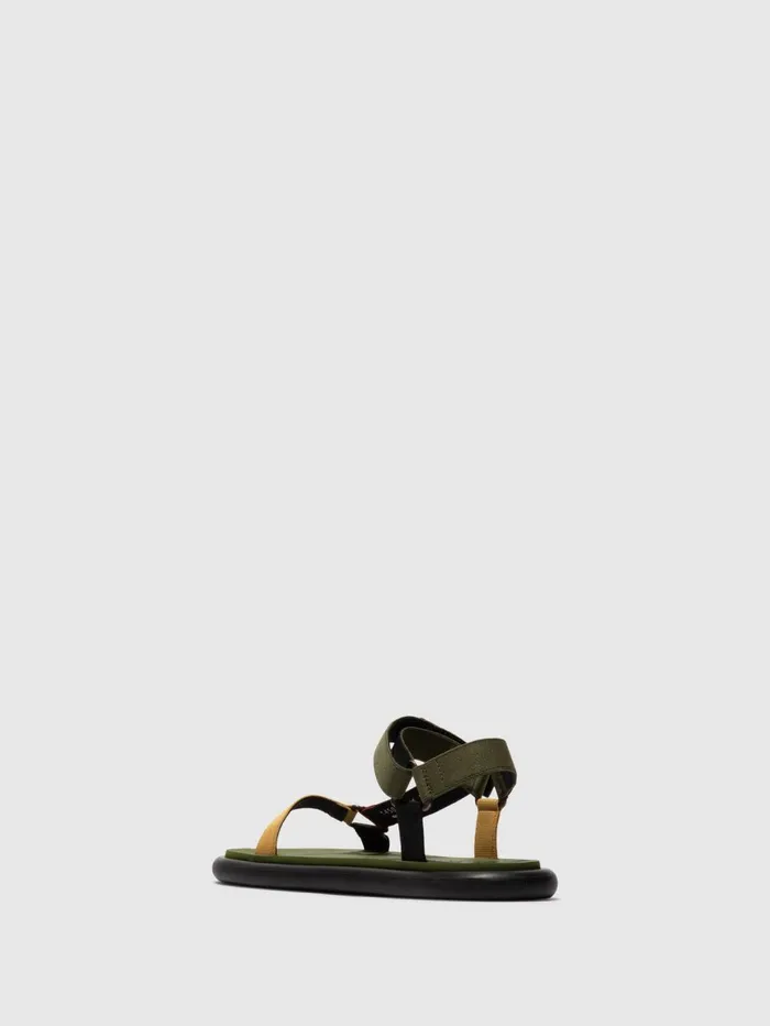 TStrap Sandals OLIE072FLY MILITARYMULTICOLORARMY GREEN Women Fly London Sandals