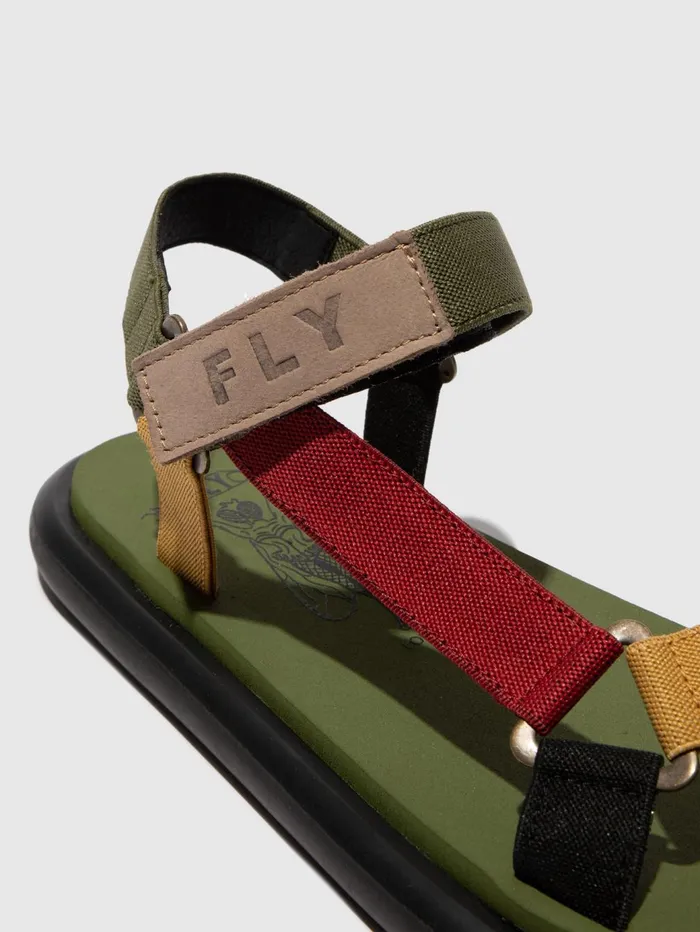 TStrap Sandals OLIE072FLY MILITARYMULTICOLORARMY GREEN Women Fly London Sandals