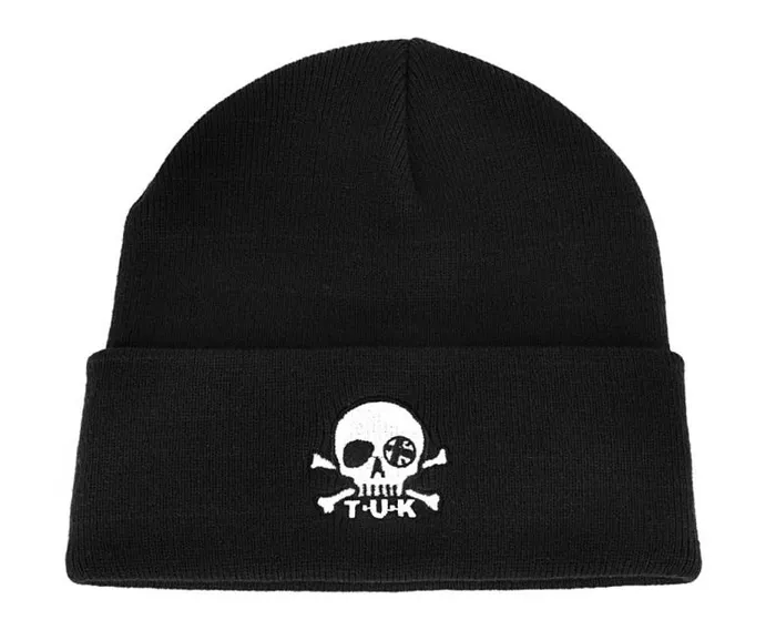TUK Shoes Apparel Adult Black Skull Embroidery Beanie