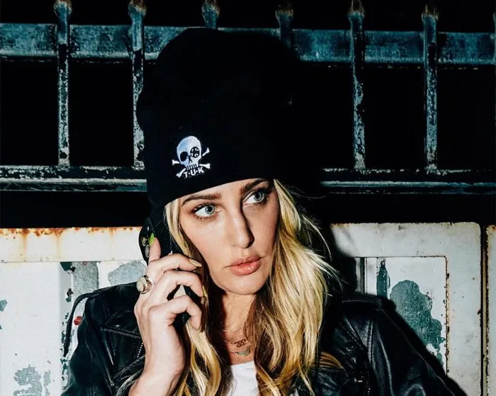 TUK Shoes Apparel Adult Black Skull Embroidery Beanie TUK Shoes Apparel Adult Black Skull Embroidery Beanie