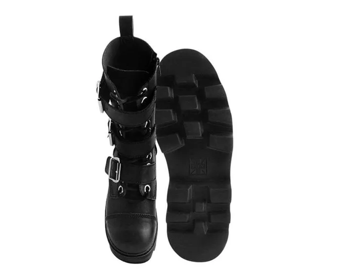 TUK Shoes Boots Men Black 12Eye 3Strap Dino Boot TUK Shoes Boots Men Black 12Eye 3Strap Dino Boot