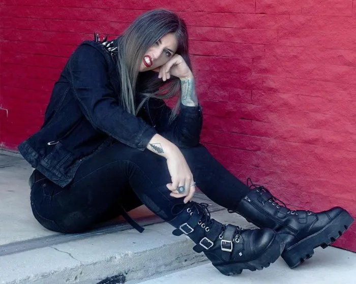 TUK Shoes Boots Men Black 12Eye 3Strap Dino Boot TUK Shoes Boots Men Black 12Eye 3Strap Dino Boot