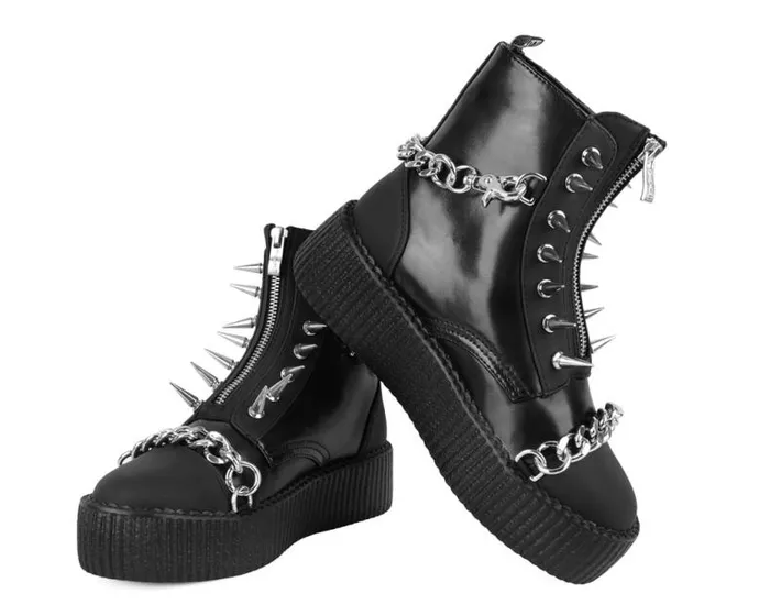 TUK Shoes Boots Men Black Haze Spike and Chain Viva Mondo Boot TUK Shoes Boots Men Black Haze Spike and Chain Viva Mondo Boot