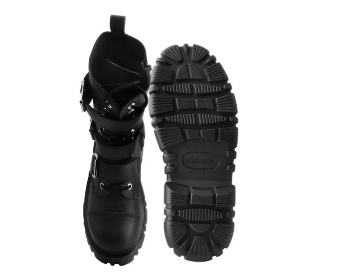 TUK Shoes Boots Men Black TUKskin 3Buckle Anarchic Airship Boot TUK Shoes Boots Men Black TUKskin 3Buckle Anarchic Airship Boot