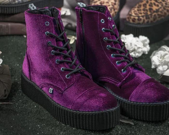 TUK Shoes Boots Men Violet Velvet Vegan Viva Mondo Boots TUK Shoes Boots Men Violet Velvet Vegan Viva Mondo Boots