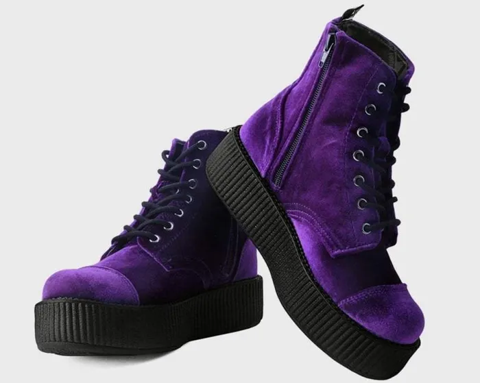 TUK Shoes Boots Men Violet Velvet Vegan Viva Mondo Boots TUK Shoes Boots Men Violet Velvet Vegan Viva Mondo Boots
