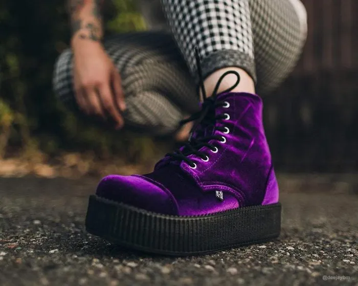 TUK Shoes Boots Men Violet Velvet Vegan Viva Mondo Boots TUK Shoes Boots Men Violet Velvet Vegan Viva Mondo Boots