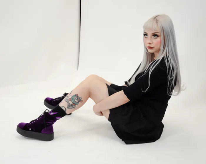 TUK Shoes Boots Men Violet Velvet Vegan Viva Mondo Boots TUK Shoes Boots Men Violet Velvet Vegan Viva Mondo Boots