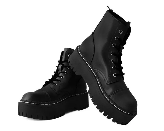 TUK Shoes Boots Women Black 7Eye Double Decker Boot TUK Shoes Boots Women Black 7Eye Double Decker Boot