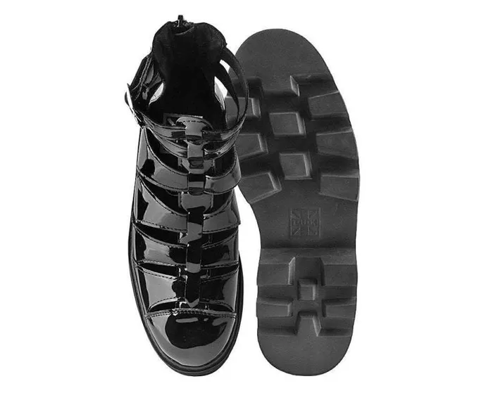 TUK Shoes Boots Women Black Patent Gladiator Dino Lug Sandal TUK Shoes Boots Women Black Patent Gladiator Dino Lug Sandal
