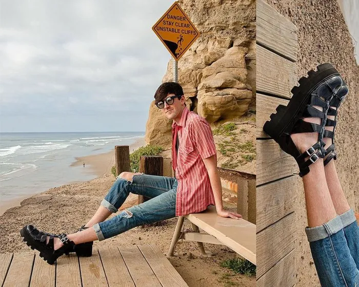 TUK Shoes Boots Women Black Patent Gladiator Dino Lug Sandal TUK Shoes Boots Women Black Patent Gladiator Dino Lug Sandal