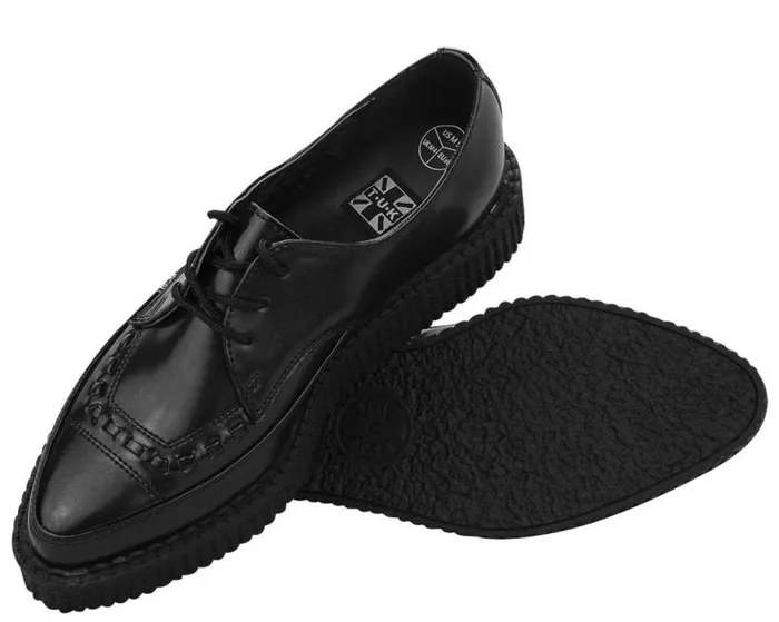 TUK Shoes Dress Shoes Men Black Leather Lace Up Pointed Creeper 8211 TUK Shoes
