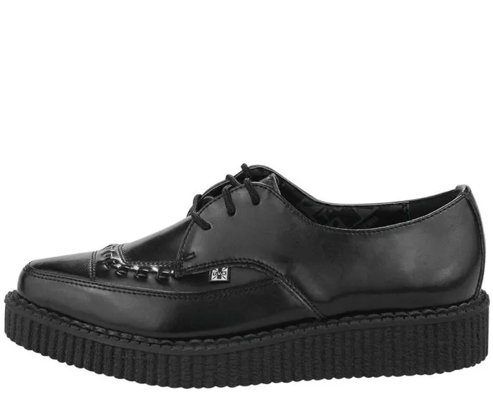 TUK Shoes Dress Shoes Men Black Leather Lace Up Pointed Creeper 8211 TUK Shoes