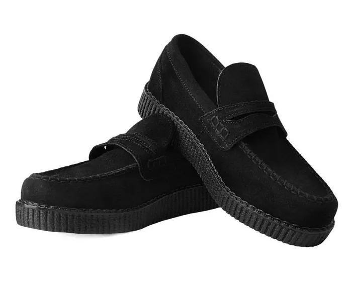 TUK Shoes Dress Shoes Men Black Suede Penny Loafer TUK Shoes Dress Shoes Men Black Suede Penny Loafer