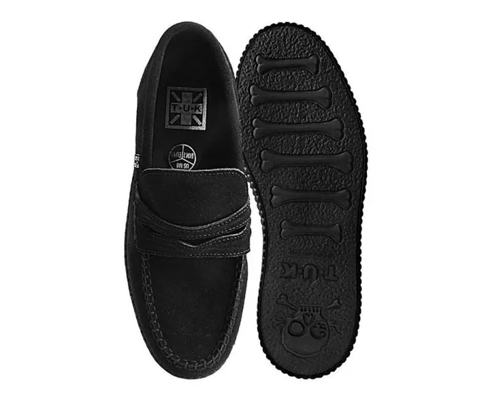 TUK Shoes Dress Shoes Men Black Suede Penny Loafer TUK Shoes Dress Shoes Men Black Suede Penny Loafer