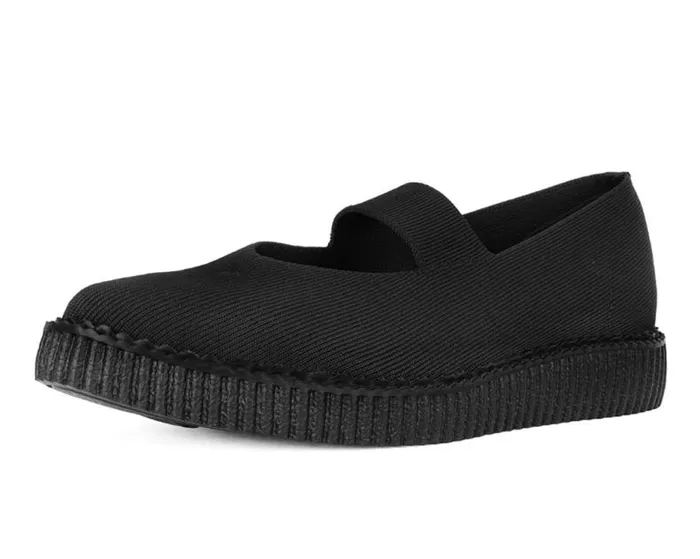 TUK Shoes Mary Janes Women Black Flyknit Pointed Mary Jane