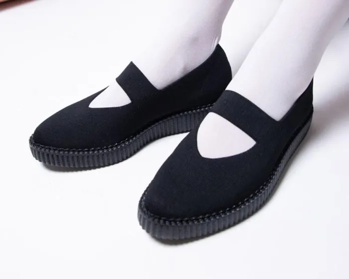 TUK Shoes Mary Janes Women Black Flyknit Pointed Mary Jane TUK Shoes Mary Janes Women Black Flyknit Pointed Mary Jane